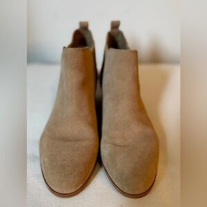 Michael Kors Tan Ankle Booties Suede Minimalist Design